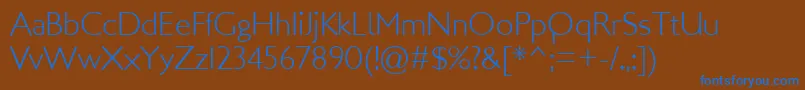 LondonMM-fontti – siniset fontit ruskealla taustalla