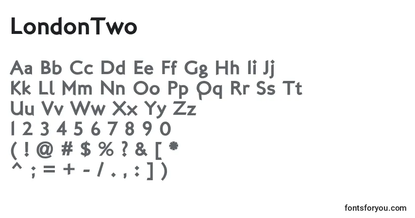 Шрифт LondonTwo (132859) – алфавит, цифры, специальные символы