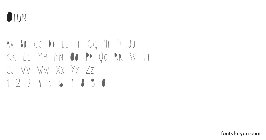 Otun-fontti – aakkoset, numerot, erikoismerkit