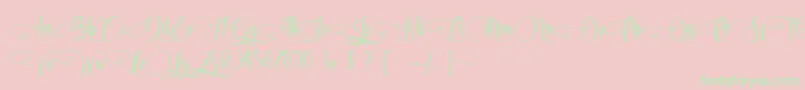 Lonely Basket Font – Green Fonts on Pink Background