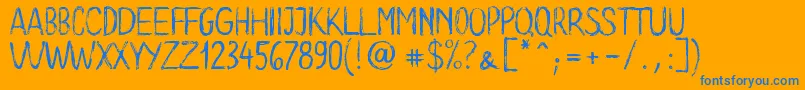 Long Clam Demo Version Font – Blue Fonts on Orange Background