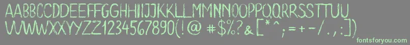 Long Clam Demo Version Font – Green Fonts on Gray Background