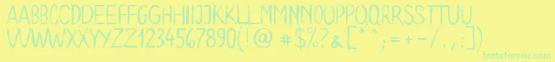 Long Clam Demo Version Font – Green Fonts on Yellow Background