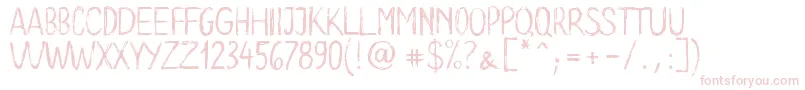 Long Clam Demo Version-Schriftart – Rosa Schriften auf weißem Hintergrund