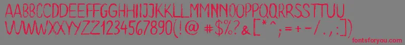 Long Clam Demo Version-Schriftart – Rote Schriften auf grauem Hintergrund