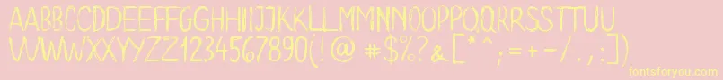 Long Clam Demo Version Font – Yellow Fonts on Pink Background