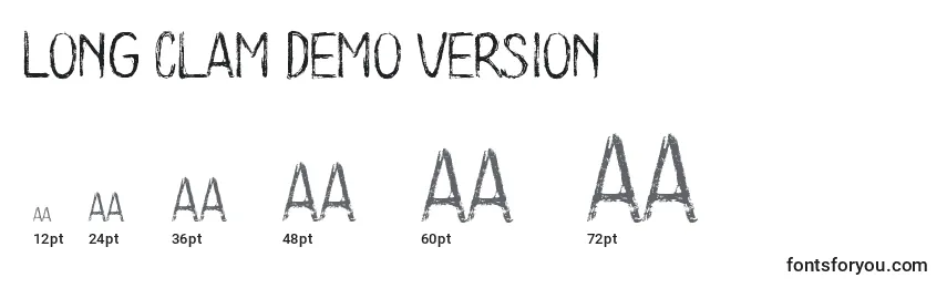 Размеры шрифта Long Clam Demo Version