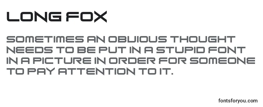 Überblick über die Schriftart Long Fox