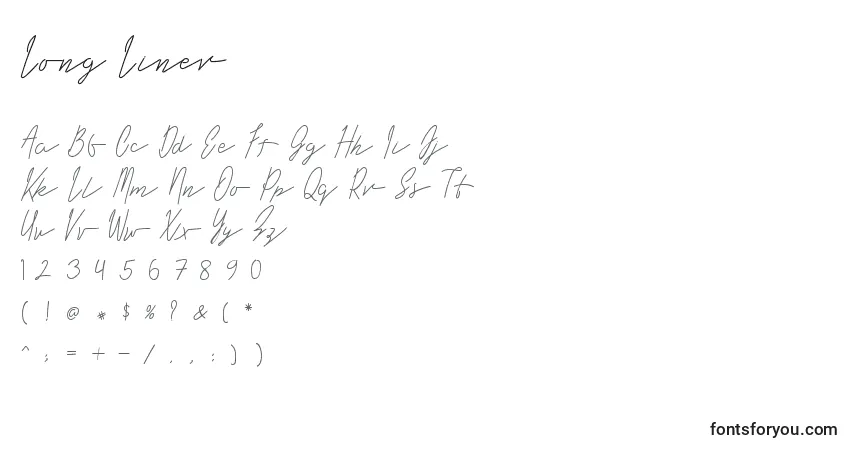 Шрифт Long Liner – алфавит, цифры, специальные символы