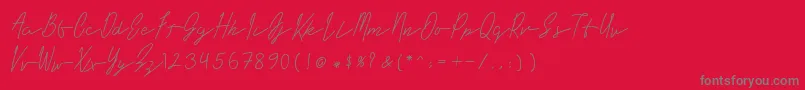 Long Liner Font – Gray Fonts on Red Background
