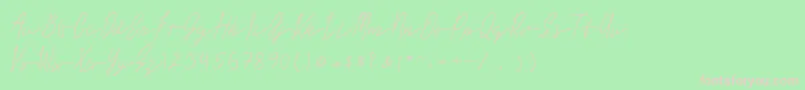 Long Liner Font – Pink Fonts on Green Background