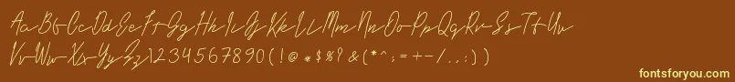 Más sobre la fuente Long Liner fuente Long Liner – Fuentes Amarillas Sobre Fondo Marrón