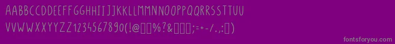 LongBaton Regular-fontti – harmaat kirjasimet violetilla taustalla