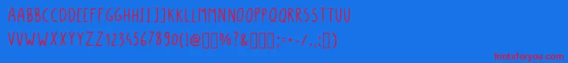 LongBaton Regular Font – Red Fonts on Blue Background
