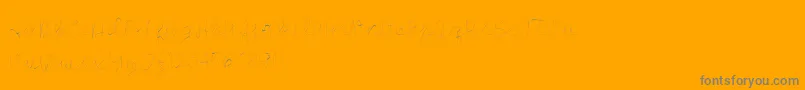 Longhair-Schriftart – Graue Schriften auf orangefarbenem Hintergrund