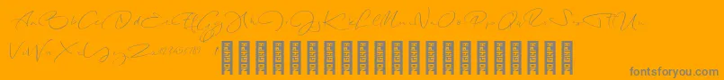 LongNightDemo Regular-Schriftart – Graue Schriften auf orangefarbenem Hintergrund