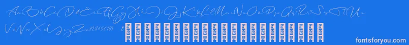 LongNightDemo Regular-Schriftart – Rosa Schriften auf blauem Hintergrund