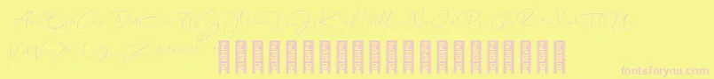 LongNightDemo Regular-Schriftart – Rosa Schriften auf gelbem Hintergrund