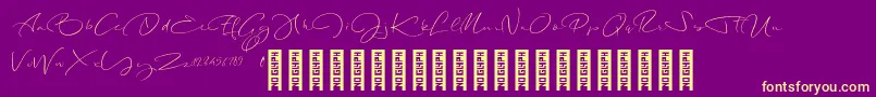 LongNightDemo Regular Font – Yellow Fonts on Purple Background