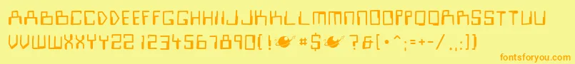 look sir, droids Font – Orange Fonts on Yellow Background