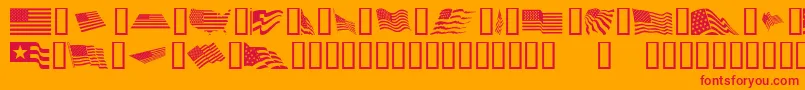 fuente LOOKA    – Fuentes Rojas Sobre Fondo Naranja