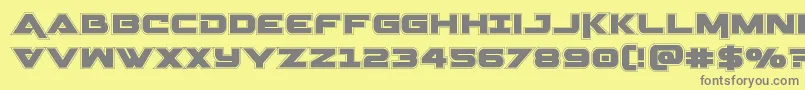 Geminaacad-Schriftart – Graue Schriften auf gelbem Hintergrund