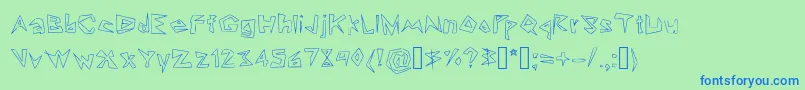 Lookin  Like Diamonds Font – Blue Fonts on Green Background