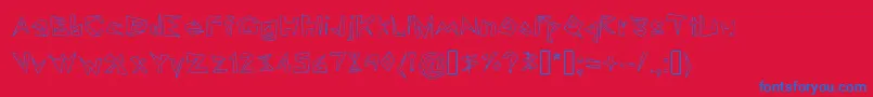 Lookin  Like Diamonds Font – Blue Fonts on Red Background