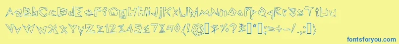 Lookin  Like Diamonds Font – Blue Fonts on Yellow Background