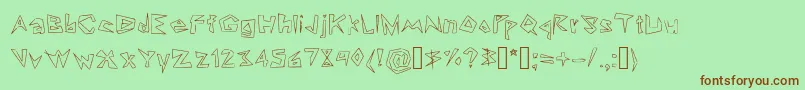 Lookin  Like Diamonds Font – Brown Fonts on Green Background