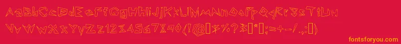 Lookin  Like Diamonds Font – Orange Fonts on Red Background