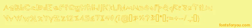 Lookin  Like Diamonds Font – Orange Fonts on Yellow Background