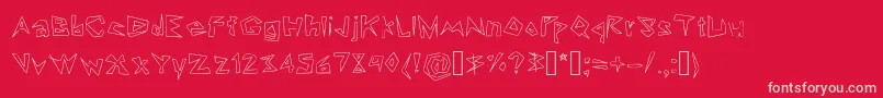 Lookin  Like Diamonds Font – Pink Fonts on Red Background