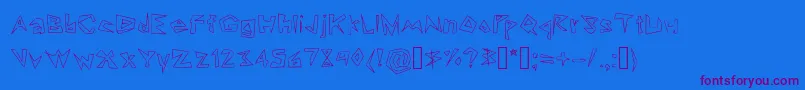 Lookin  Like Diamonds Font – Purple Fonts on Blue Background