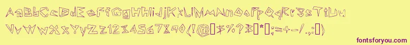 Lookin  Like Diamonds Font – Purple Fonts on Yellow Background