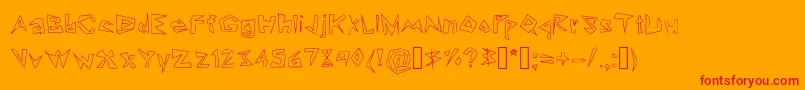 Lookin  Like Diamonds Font – Red Fonts on Orange Background