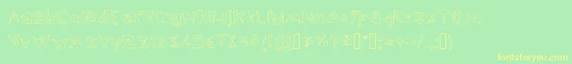 Lookin  Like Diamonds Font – Yellow Fonts on Green Background