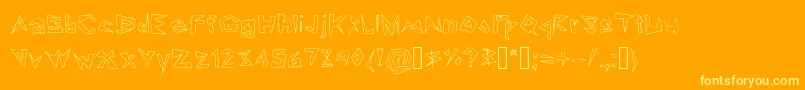 Lookin  Like Diamonds Font – Yellow Fonts on Orange Background