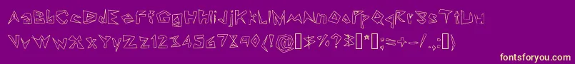 Lookin  Like Diamonds Font – Yellow Fonts on Purple Background