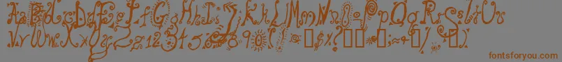 Weitere Informationen zur loony-Schriftart loony-Schriftart – Braune Schriften auf grauem Hintergrund