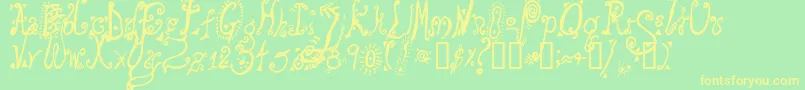 loony Font – Yellow Fonts on Green Background