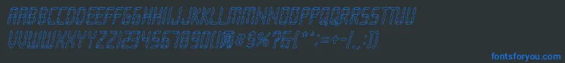 Loopy Italic Font – Blue Fonts on Black Background