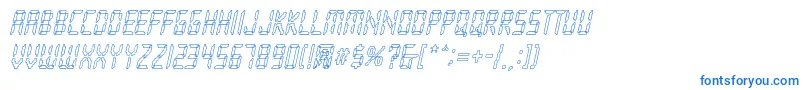 フォントLoopy Italic – 白い背景に青い文字