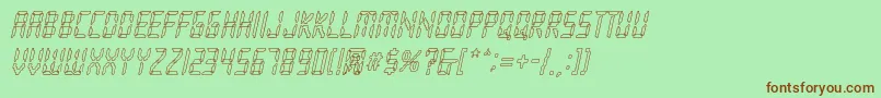 フォントLoopy Italic – 緑の背景に茶色のフォント