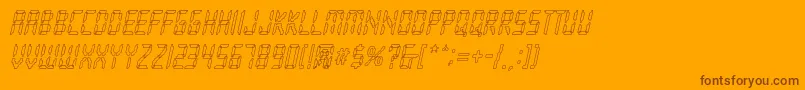 Fonte Loopy Italic – fontes marrons em um fundo laranja