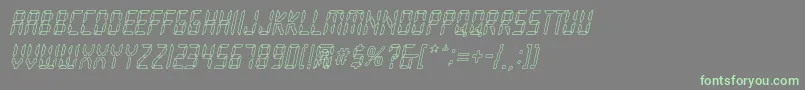 Fonte Loopy Italic – fontes verdes em um fundo cinza