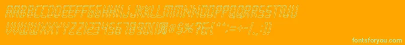 Loopy Italic-Schriftart – Grüne Schriften auf orangefarbenem Hintergrund