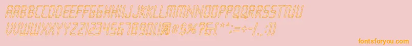 Loopy Italic-fontti – oranssit fontit vaaleanpunaisella taustalla