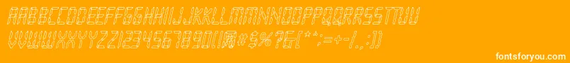 Loopy Italic-Schriftart – Weiße Schriften auf orangefarbenem Hintergrund