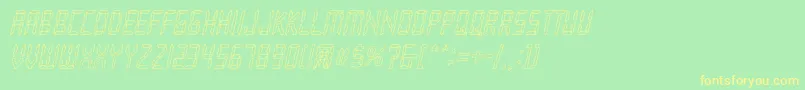Loopy Italic Font – Yellow Fonts on Green Background
